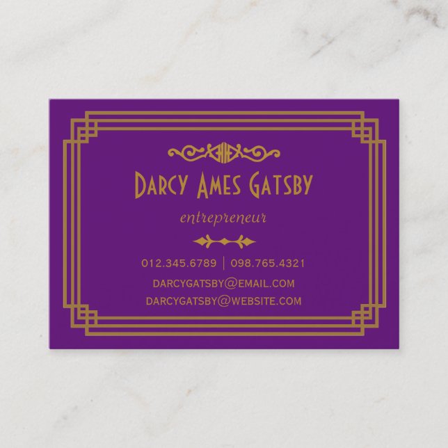 Art Deco Business Cards (Front)