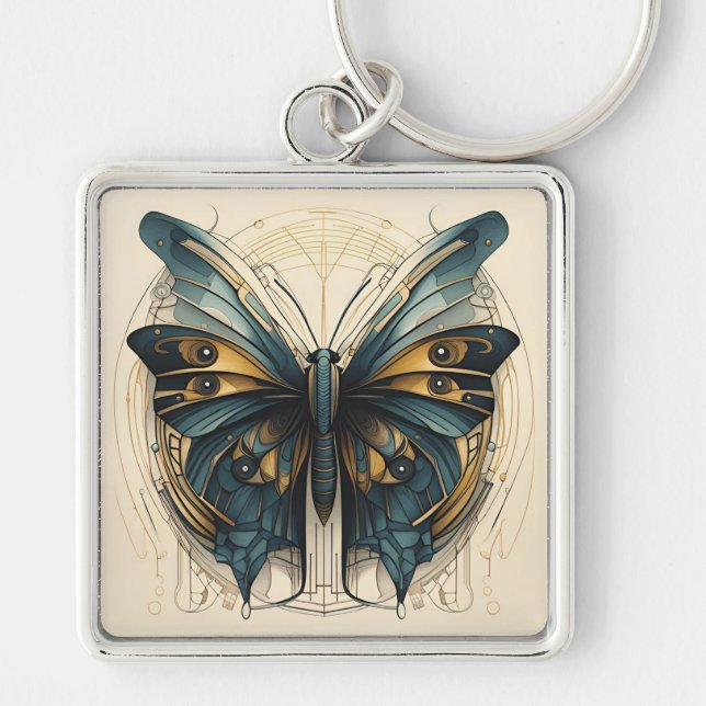 Art Deco Butterfly Keychain (Front)