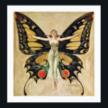 Art Deco Butterfly Lady Poster<br><div class="desc">Striking vintage Art Deco butterfly lady poster. Beautiful colours - amazing artwork.  Note: enlarging this image may result in a poor quality print.</div>