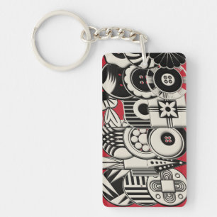 Art Deco Buttons Keychain