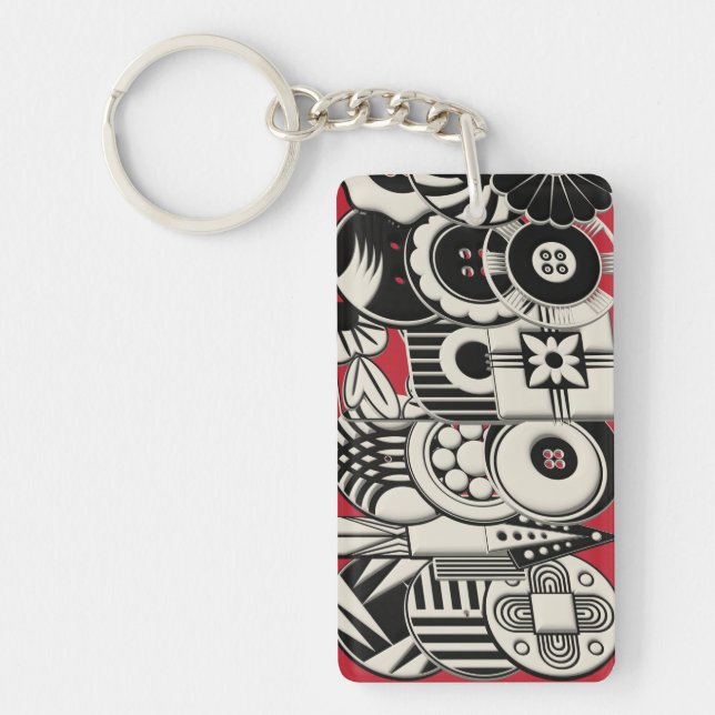Art Deco Buttons Keychain (Front)