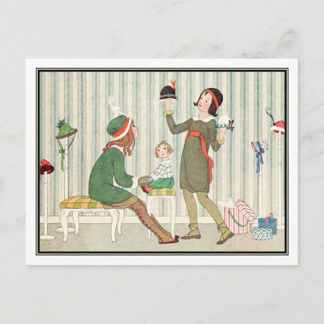 Art Deco Buying Hats by H. Willebeek Le Mair Postcard (Front)
