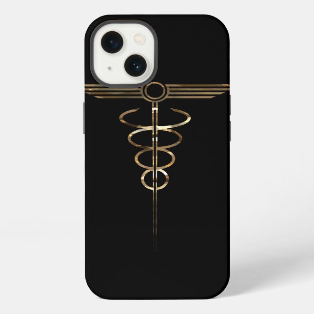 Art Deco Caduceus iPhone Case (Back)