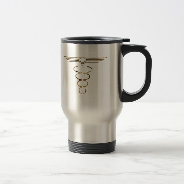 Art Deco Caduceus Travel Mug (Right)