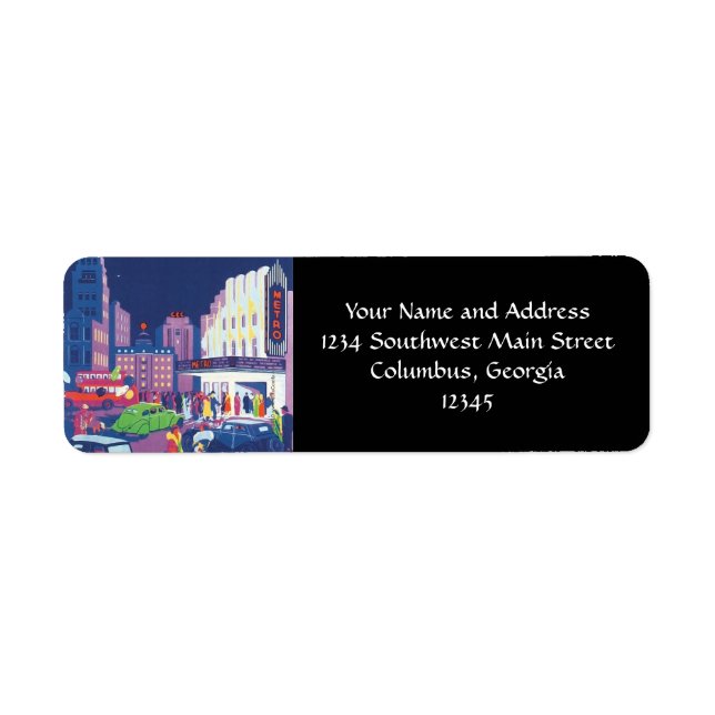 Art Deco Calcutta City Theatre Scene High Contrast (Front)
