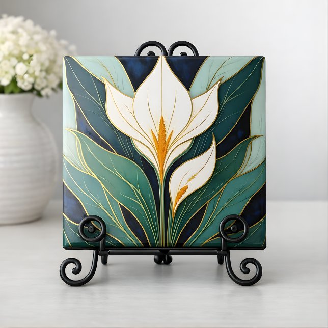 Art Deco Calla Lily Flower Tile (Creator Uploaded)