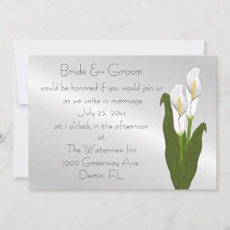 Art Deco Calla Lily Wedding Invitation