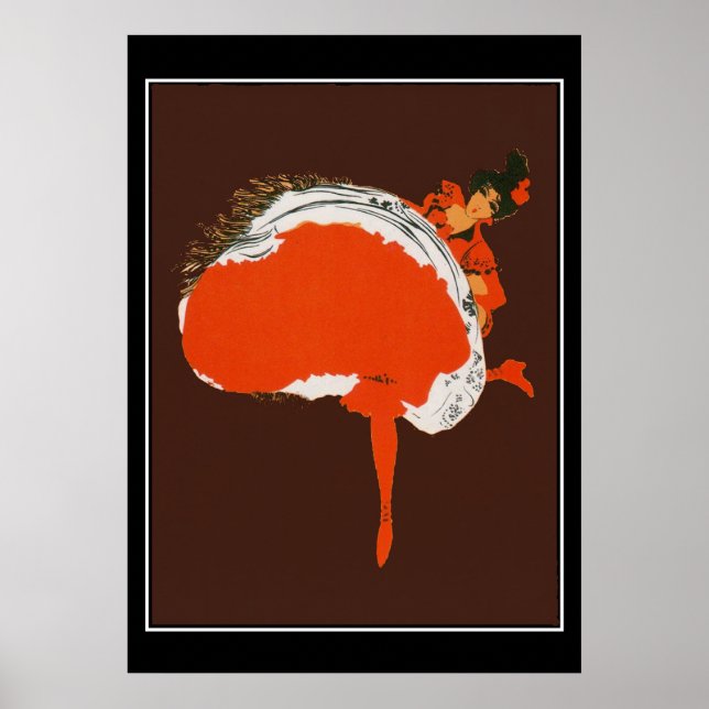 Art Déco Can Can Girl vintage affiche d'impression (Devant)