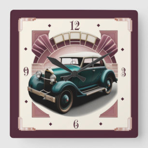 Art Deco car Square Wall Clock