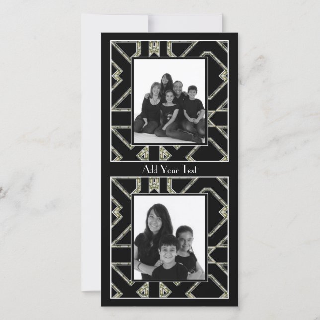 Art déco carte photo élégant noir (Devant)