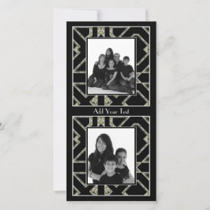 Art déco carte photo élégant noir