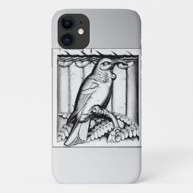 Art Deco carved stone falcon - silver Case-Mate iPhone Case (Back)