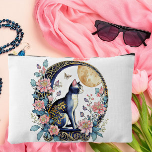 Art deco Cat and moon Accessory Pouch