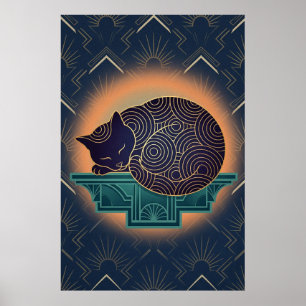 Art Deco Cat Fish Trophy Wall Art
