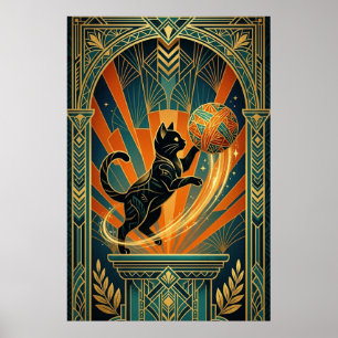 Art Deco Cat Fish Trophy Wall Art