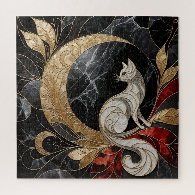 Art Deco Cat Jigsaw Puzzle (Vertical)