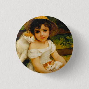 Art Deco Cats 1 Inch Round Button