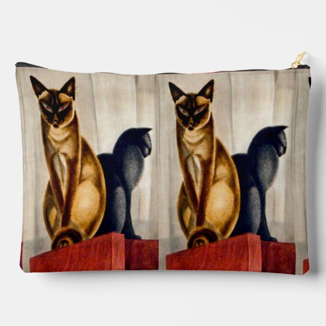 Art Deco Cats Accessory Pouch (Back)