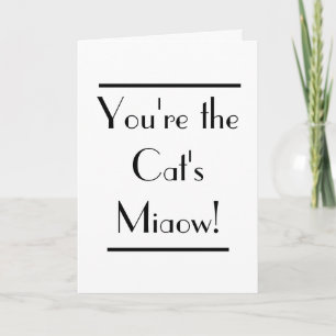 Art Deco Cats Miaow Typography Card