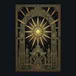 Art Deco Celestial Sun & Moon Poster | Gold Geomet<br><div class="desc">Complete your gallery wall with the "Aura Celestial" Art Deco poster. This exquisite design serves as the perfect companion piece, featuring a radiant golden sun and a winged crescent moon centred within a majestic, symmetrical frame. The sophisticated blend of teal, gold, and obsidian black captures the high-luxury feel of the...</div>
