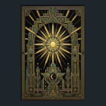 Art Deco Celestial Sun & Moon Poster | Gold Geomet<br><div class="desc">Complete your gallery wall with the "Aura Celestial" Art Deco poster. This exquisite design serves as the perfect companion piece, featuring a radiant golden sun and a winged crescent moon centred within a majestic, symmetrical frame. The sophisticated blend of teal, gold, and obsidian black captures the high-luxury feel of the...</div>