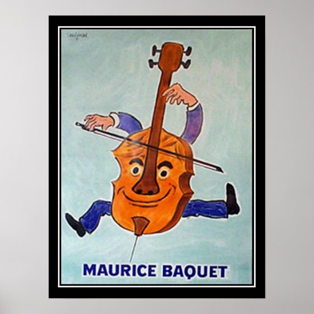 Art Deco Cello Musician Retro Poster (Front)