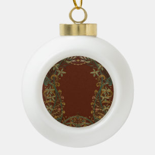 art deco ceramic ball christmas ornament