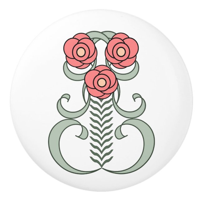 Art Deco Ceramic Handle Knob (Front)
