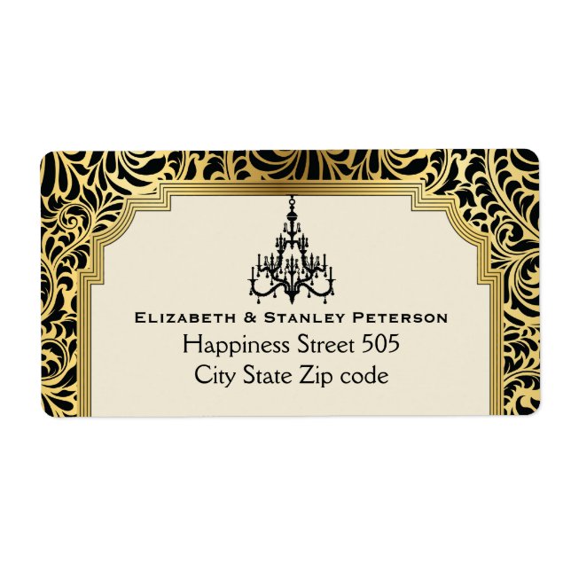 Art Deco chandelier black, gold wedding (Front)