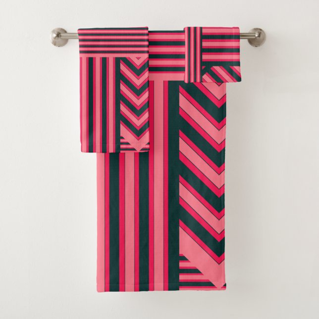 Art Déco Charcoal Pink Abstrait Elegant Motif (En situation)