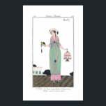 Art Deco Charles Martin Fashion Plate Print Poster<br><div class="desc">Charles Martin (French)Costumes Parisiens 1918 Fashion Plate Plate 108. Robe de linon rayé bordée de linon rose - Fichu aussi de linon rose (Striped linen dress trimmed with pink linen - Scarf also in pink linen) Journal des Dames et des Modes. Etching with pochoir colour on laid paper, 1913. Now...</div>