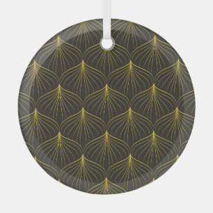 Art Deco Charm: Vintage Geometric Seamless Glass Ornament