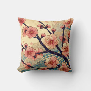 Art Deco Cherry Blossom Pillow