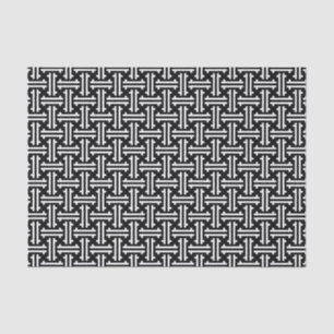Art Deco Chinese Fret, Black and White Tissue Paper