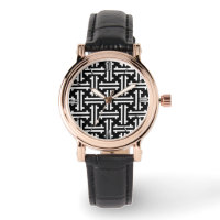 Art Deco Chinese Fret, Black and White