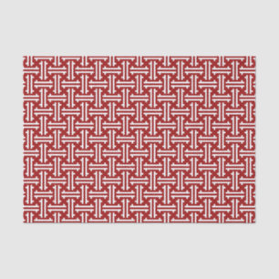Art Deco Chinese Fret, Dark Red and White Tissue Paper