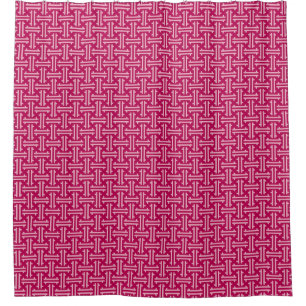 Art Deco Chinese Fret, Fuchsia Pink