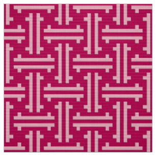 Art Deco Chinese Fret, Fuchsia Pink Fabric