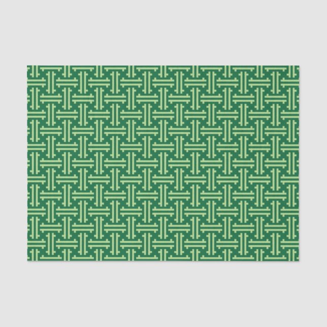 Art Deco Chinese Fret, Jade Green Tissue Paper (Front)