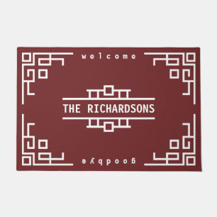 Art Deco Choose Your Colour Retro Geometric Frame Doormat