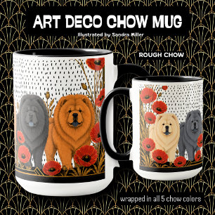 ART DECO CHOWS rough  Mug