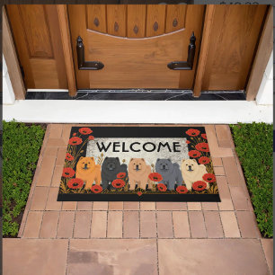 ART DECO CHOWS Smooth   - customize text Doormat