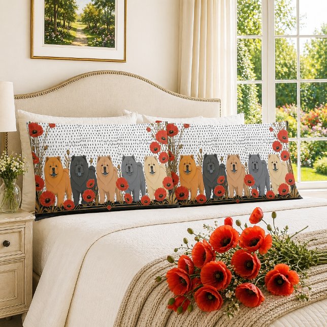 ART DECO CHOWS smooth  Pillowcase (Creator Uploaded)