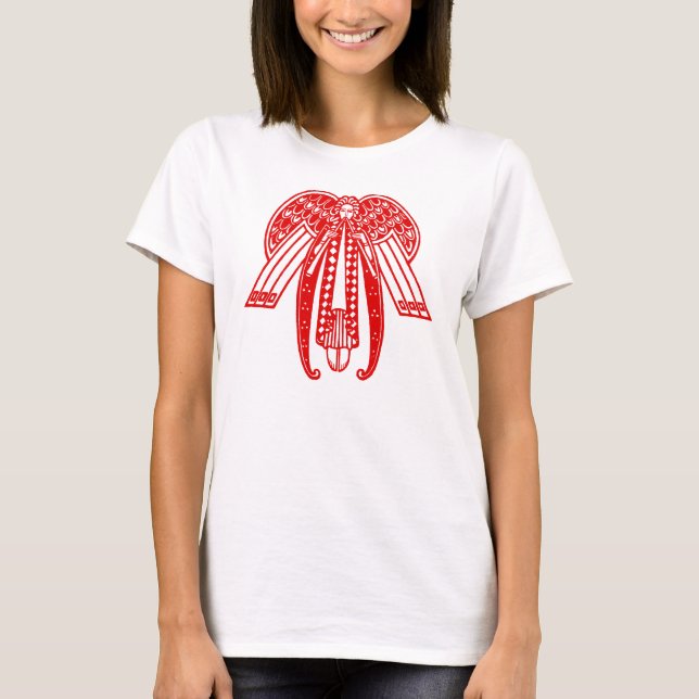 Art Deco Christmas Angel T-Shirt (Front)