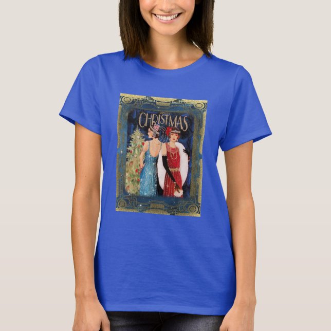 Art Deco Christmas Fashion T-Shirt (Front)