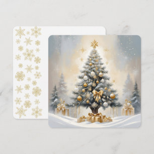 Art Deco Christmas Luxurious Gold Bows and Gifts Holiday Card