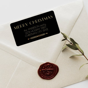 Art deco Christmas stylish return address label