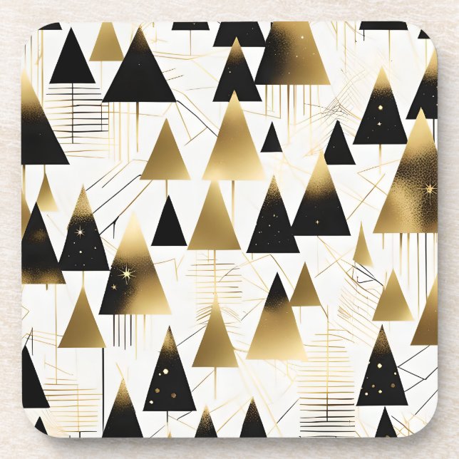 art deco christmas trees coaster (Front)