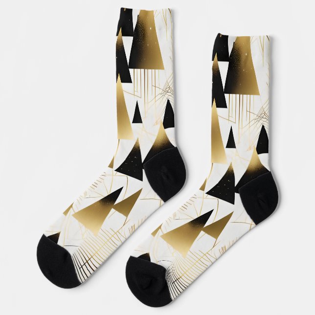 art deco christmas trees socks (Left)