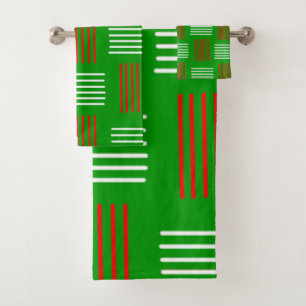 Art Deco Christmas Weave Bath Towel Set
